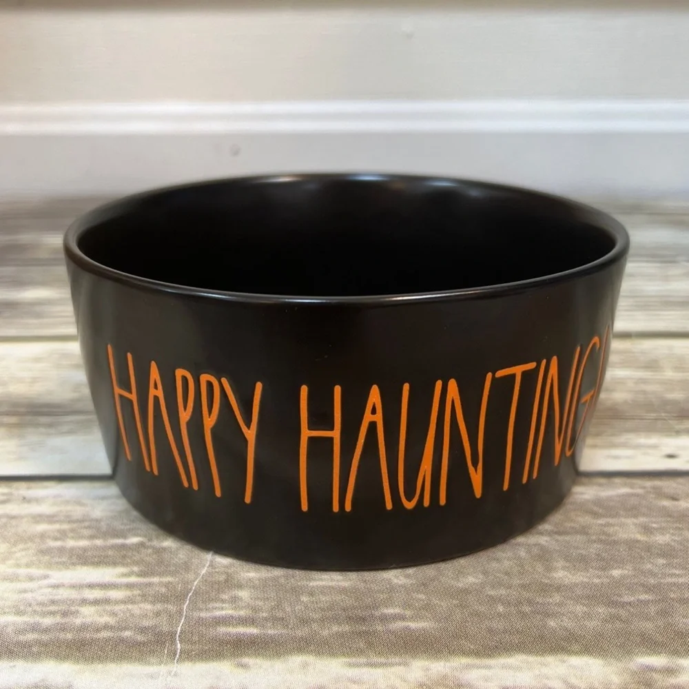 Rae Dunn HAPPY HAUNTING! Dog bowl
